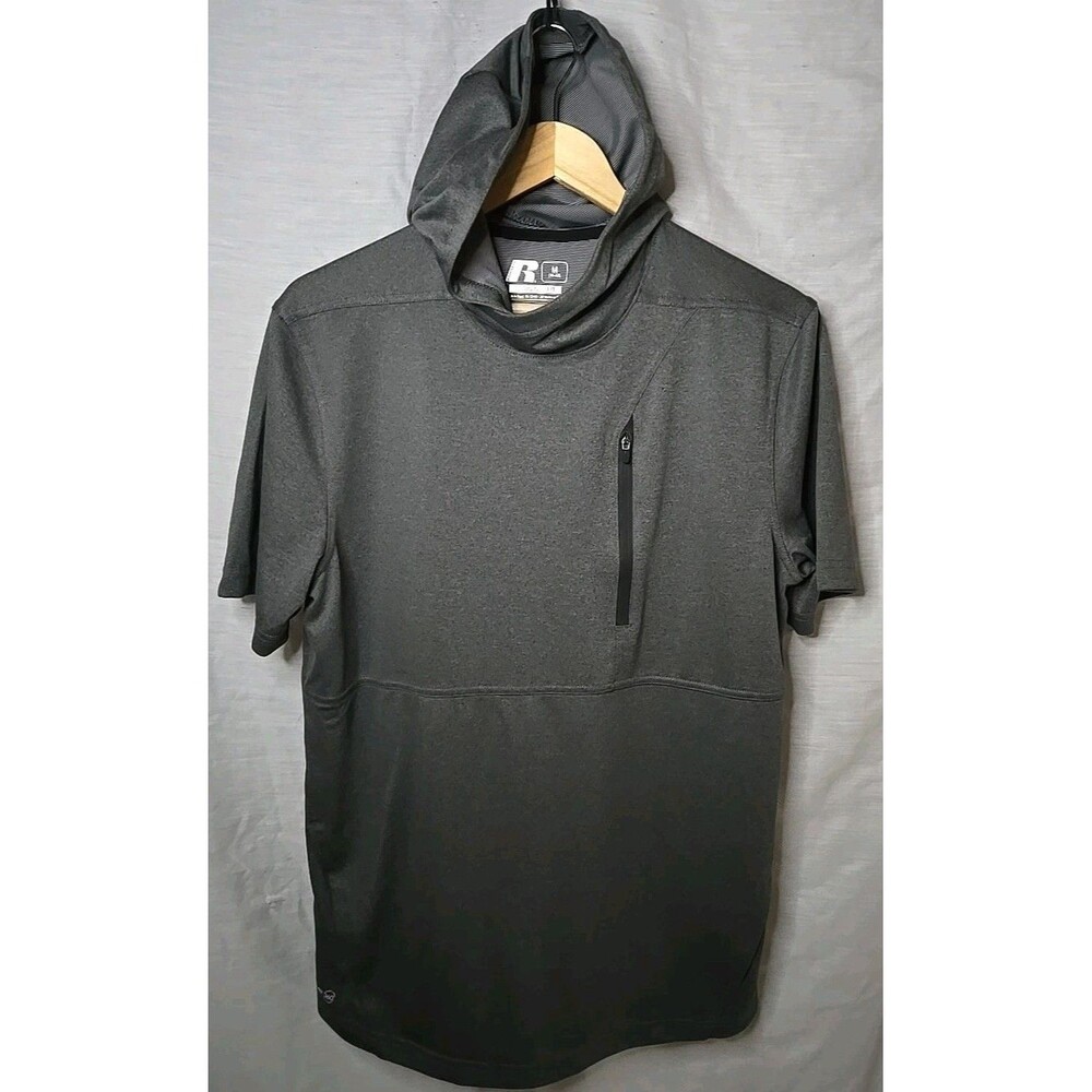 Russell Training Fit Dri-Power 360 Short-Sleeve Hoodie Men’s M Gray Activewear